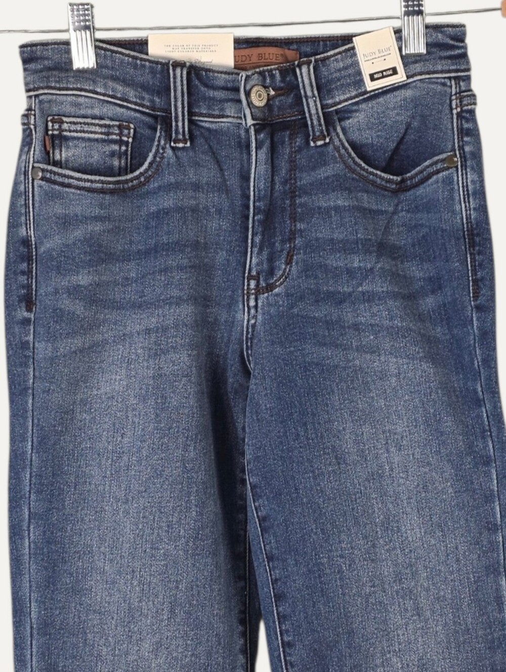 Judy Blue Thermal Bootcut Jeans 0/24 NWT Dark Wash Mid Rise 82621 - Picture 4 of 10